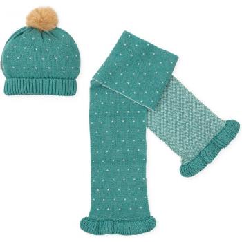 Conjunto de bebé niña de gorro y bufanda de tricot con microestampado Tutto Piccolo