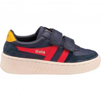 Gola Grandslam Classic Velcro Sneakers for Kids - Navy/Red/Sun