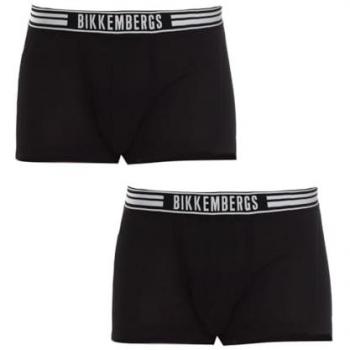 Bikkembergs Black Cotton Underwear - Men's Pack of 2 Boxers Fashion Stripes - Size Large