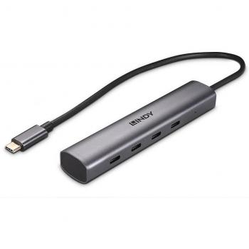 Lindy 4 Port USB 3.2 Gen 2 Type C Hub - High-Speed Multiport Adapter for USB-C Devices