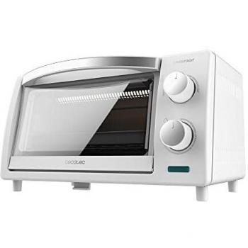 Cecotec Horno de Sobremesa Tostador 10 L Bake&Toast 1000 White. 800 W, Calefactores de Cuarzo, Temporizador, Temperatura regulable, Puerta de Doble Cristal y Acabados en Acero Inox
