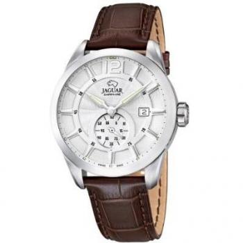 JAGUAR Reloj Modelo J663/1 de la colección ACAMAR, Caja de 43 mm Blanco con Correa de Piel marrón para Caballero