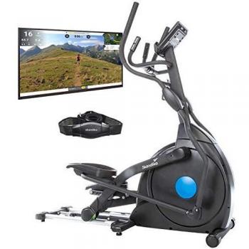 Crosstrainer Elíptico Skandika CardioCross Carbon Champ - 24,5 kg de masa de volante, sistema de freno magnético, compatible con Kinomap y Bluetooth, capacidad hasta 150 kg