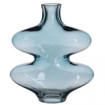 Jarrón Azul Cristal 18 x 7,5 x 21,5 cm