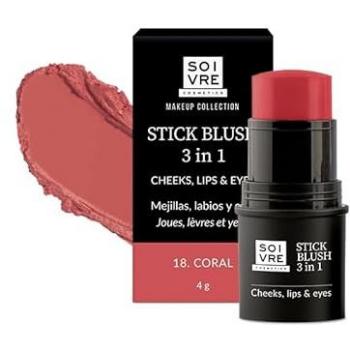 Colorete en Crema 3 en 1 Coral para Mejillas, Labios y Ojos - Soivre Cosmetics 4g