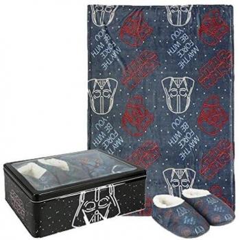 Asditex Star Wars Set de Regalo Manta y Pantuflas en Caja metálica