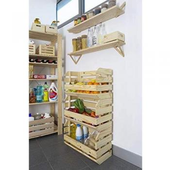 ASTIGARRAGA KIT LINE Caja apilable Resistente de Madera Maciza de Pino 35,3x60x28,5cm