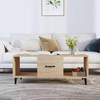 Mesa baja de roble Sonoma 102x50x40 cm madera multicapa y contrachapada
