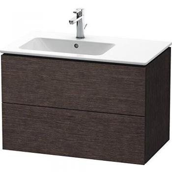Mueble Bajo Lavabo Duravit L-Cube 82x48,1cm, 2 Cajones, Lavabo Izquierdo, Roble Oscuro Cepillado