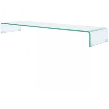 vidaXL TV Stand/Monitor Riser Glass Clear 120x30x13 cm
