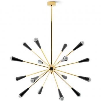 Lámpara colgante LED Stilnovo Sputnik, oro/negro