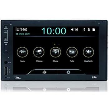 Reproductor Multimedia DIN, Pantalla táctil 6.2, Blutooth, Mirrorlink, Compatible con Android y iPhone, USB, Aux In, Control Remoto