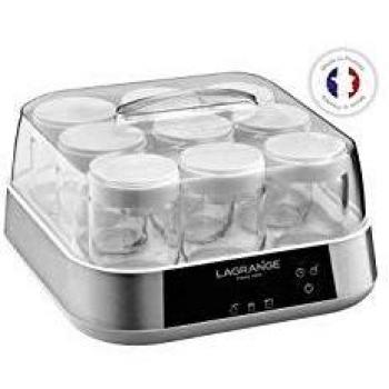 Yaourtière-Fromagère Lagrange 459601 - 9 Potitos de Vidrio - 18 W - Inox