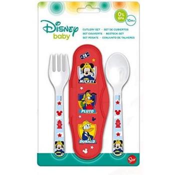 Stor-44014 Mickey and Pluto Estuche Con 2 Cubiertos, multicolor, mediano