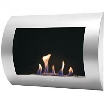 Biochimenea mural de acero lacada en gris INOX CLASIC Purline