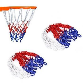 wolike 2 pcs 12 Loops Baloncesto Net Blanco/Rojo/Azul Nylon Net LW001