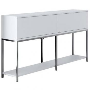 Consola Hanah Home de 2 puertas abatibles en aglomerado y metal blanco - L150 cm - Modelo Lord