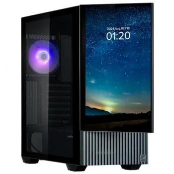 Zalman Z10 DS Mid Tower PC Case with 15.6 IPS LCD Display, Tempered Glass, ARGB Fan - Black