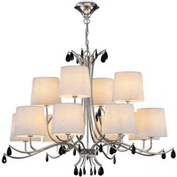 Lámpara Colgante Moderna Andrea Cromo con 12 Luces LED de Diseño Elegante