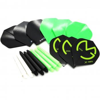 18pc estándar dardos y Vuelos MVG - vástago set