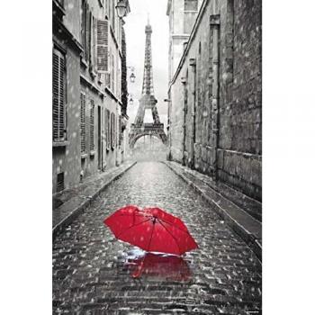 Grupo Erik Editores Paris-Paraguas Rojo - Poster, 61 x 91.5 cm