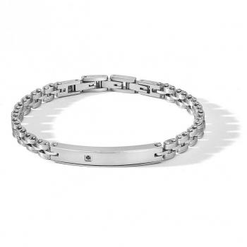 Pulsera para hombre COMETE GIOIELLI de acero con circonia cúbica negra Zero UBR1093