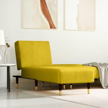 Sofá diván de terciopelo amarillo vidaXL