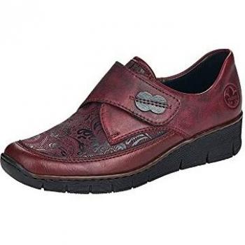 Rieker Damen Halbschuhe Rot, Mocasn Mujer, Rojo, 40 EU