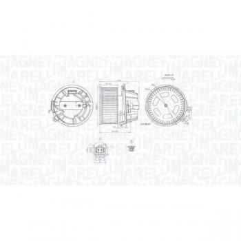 Ventilador habitáculo MAGNETI MARELLI 069412240010, motor eléctrico para interior