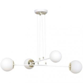 Lámpara de Suspensión Ognis EPIKASA, Acero con recubrimiento en polvo y Vidrio Blanco, 75x100x75 cm