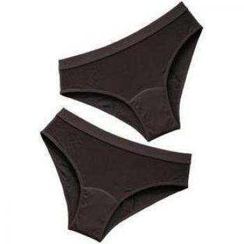 FreeU Pack Bragas Menstruales Lavables de Algodón Boston Negro Talla M 2uds