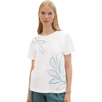Camiseta de mujer de manga corta de 100% algodón estampado frontal