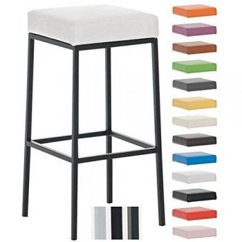 Taburete de Bar Montreal 85 cm en Cuero Sintético con Reposapiés - Color Blanco y Negro