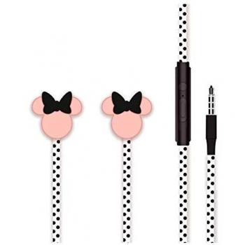 Auriculares 3,5 mm Estéreo Licencia Oficial Disney Minnie Lunares Negros con Micrófono 3D