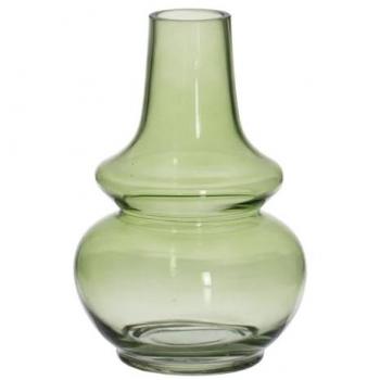Jarrón Verde Cristal 13 x 13 x 19 cm
