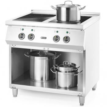 Cocina de inducción Hendi 4 quemadores 400V/17000W, 800x700x(H)870mm, acero inoxidable