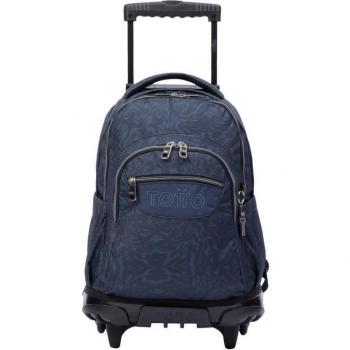 Mochila Escolar Totto con Ruedas Azul y Negro Geométrico - Renglones MA03ECO006-2210P-3JG