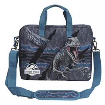Funda de Portátil Jurassic World, 34x4x27cm, Bolsa Extraescolares, Color Azul, Producto Oficial (CyP Brands)