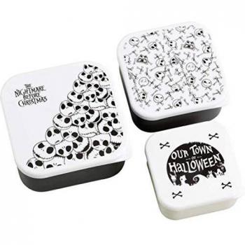 The Nightmare Before Christmas Nightmare Before Christmas: Plastic Storage Set: Our Town Containers, Polypropylene, Multicolor, One Size, 3