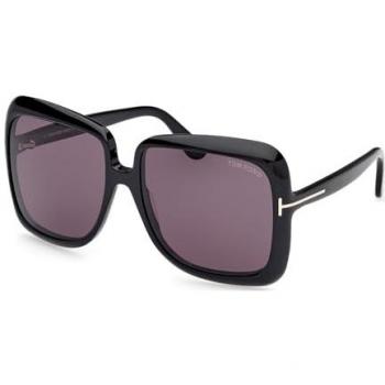 Tom Ford Lorelai Square Sunglasses - Black/Gray Solid, 59mm, Women's Size