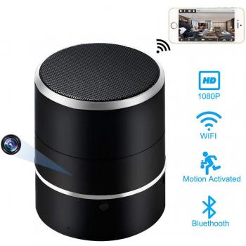 Cámara Espía WiFi LXMIMI Altavoz Bluetooth 1080P HD Cámara Oculta con Lente de Rotación de 180 ° y Detección de Movimiento Grabadora de Vídeo Mini Cámara Inalámbrica
