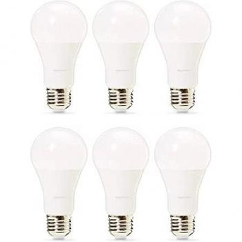 Amazon Basics - Bombilla rosca Edison LED Profesional E27, equivalente a 100 W, blanco cálido, no regulable, paquete de 6