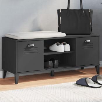 Zapatero VIKEN de madera multicapa y maciza de pino negro, dimensiones 106x35x45 cm