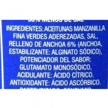 La Española - Pack de 4: Aceitunas Verdes Suaves Rellenas de Anchoa, 3 x 120g
