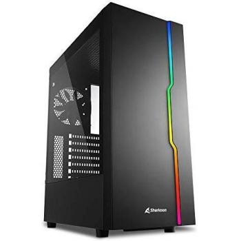 Sharkoon RGB Slider, Caja de Ordenador, PC Gaming, Semitorre ATX, Negro