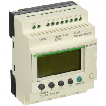Schneider Electric SR2B121JD Relé Zelio II 8E/4R 12CC Reloj, Pantalla