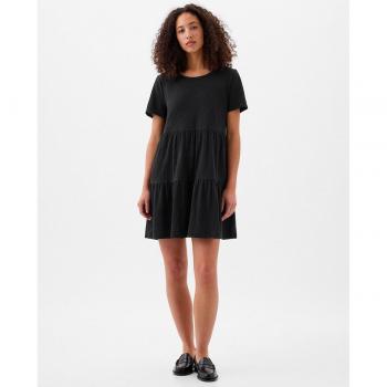 Vestido de mujer mini negro con volantes GAP