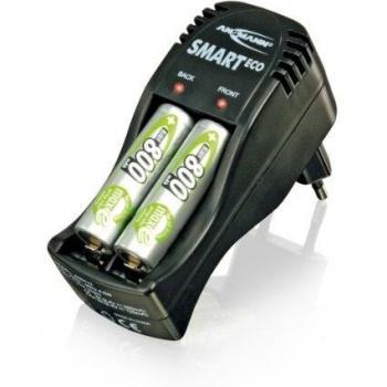 Ansmann 1101-0004 - Eco Smart Set Cargador Compacto apropiado para 2 o 4 Pilas AAA/AA Incl. 4 Pilas Mignon AA 800mAh