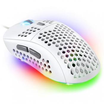 Ratón Gaming Pro M4 Artic RGB 12800 DPI, 6 Botones Programables, Diseño Ultraligero Blanco