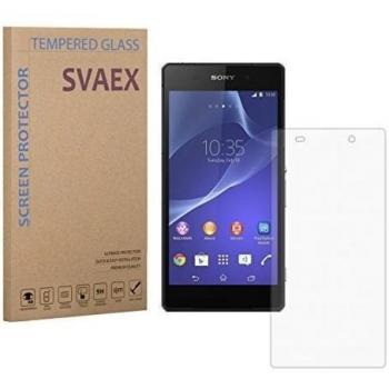 SVAEX Sony Xperia Z2 Premium Protector de pantalla de vidrio templado - vidrio de dureza 9H - grosor de 0.3mm - transparencia de alta definición - bordes redondeados 2.5D - antigolpes - recubrimiento oleofóbico - tacto delicado - vidrio de alta calidad 